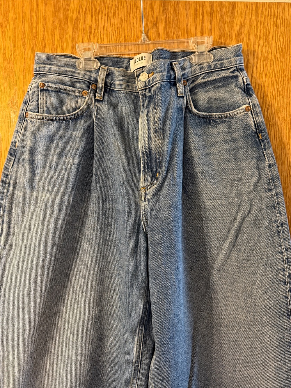 Agolde Dagna Pleated Raw Hem Jeans - Picture 4 of 8